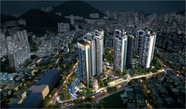 ▲ 부산 사하구 괴정동 530-13번지 괴정3구역 재건축정비사업 조감도./대우건설 제공