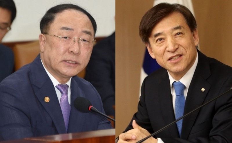 ▲홍남기 경제부총리 겸 기획재정부 장관-이주열 한국은행 총재.