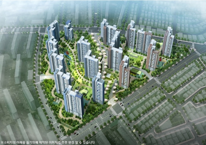 포스코건설 '염주 더샵 센트럴파크' 조감도. /사진=포스코건설