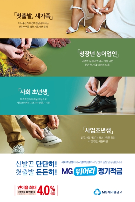 새마을금고, 사회·사업초년생 위한 연 최대 4% 'MG뛰어라정기적금' 출시