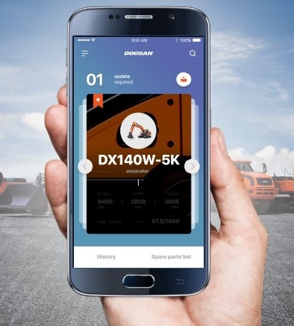 ▲ ‘모바일 파츠북(Parts Book)’의 UI 이미지. /사진=두산인프라코어