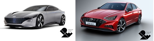 르 필 루즈(왼쪽)과 신형 쏘나타.