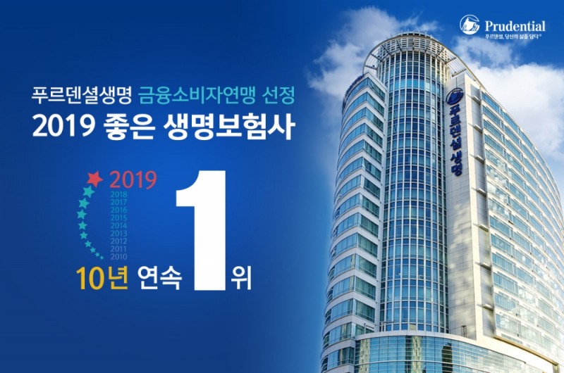 푸르덴셜생명, 금융소비자연맹 선정 '좋은 생명보험사' 평가 10년 연속 1위
