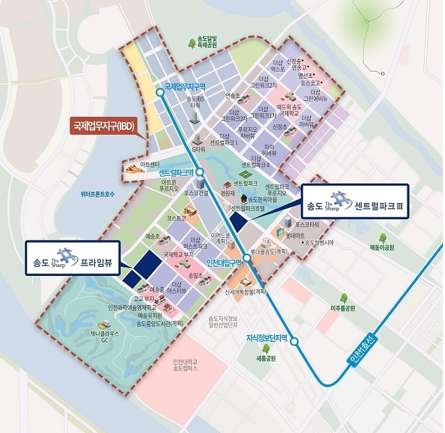 포스코건설 송도 더샵 분양단지 광역위치도. /자료=포스코건설