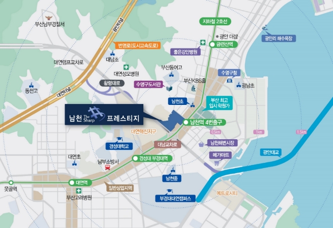 포스코건설 '남천 더샵 프레스티지' 광역위치도. /사진=포스코건설