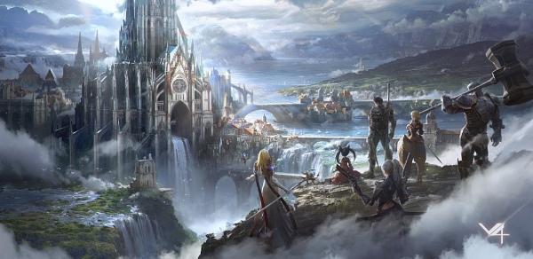 ▲ ‘V4’의 캐릭터 단체 콘셉트 원화. /사진=넥슨