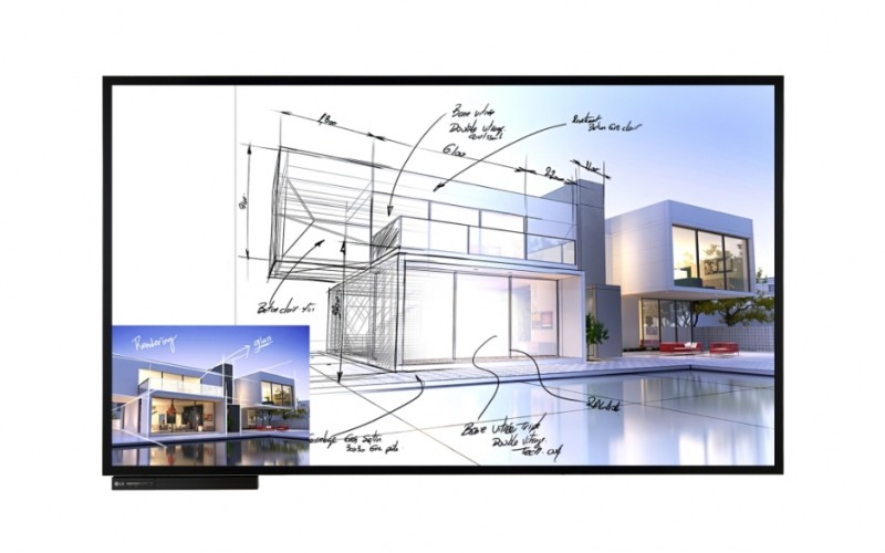 △LG전자의 인셀 터치 전자 칠판 기기의 모습/사진=LG전자