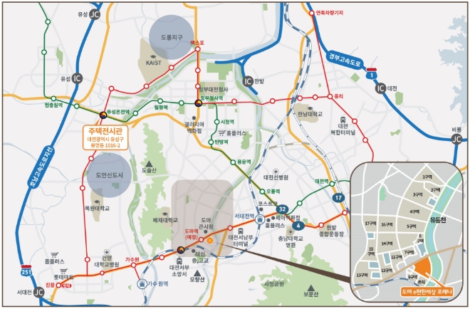 대림한화 컨소시엄이 분양하는 '도마 e편한세상 포레나' 광역위치도. /자료=대림산업