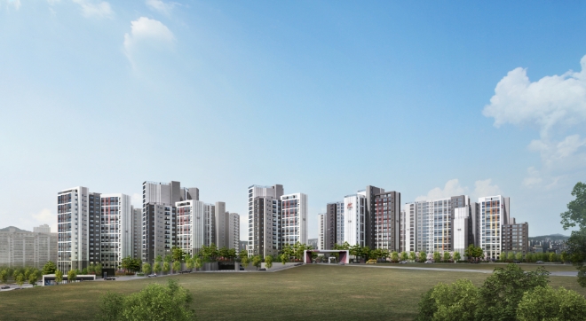 현대건설 컨소시엄 힐스테이트 어울림 효자 투시도. /사진=현대건설 컨소시엄