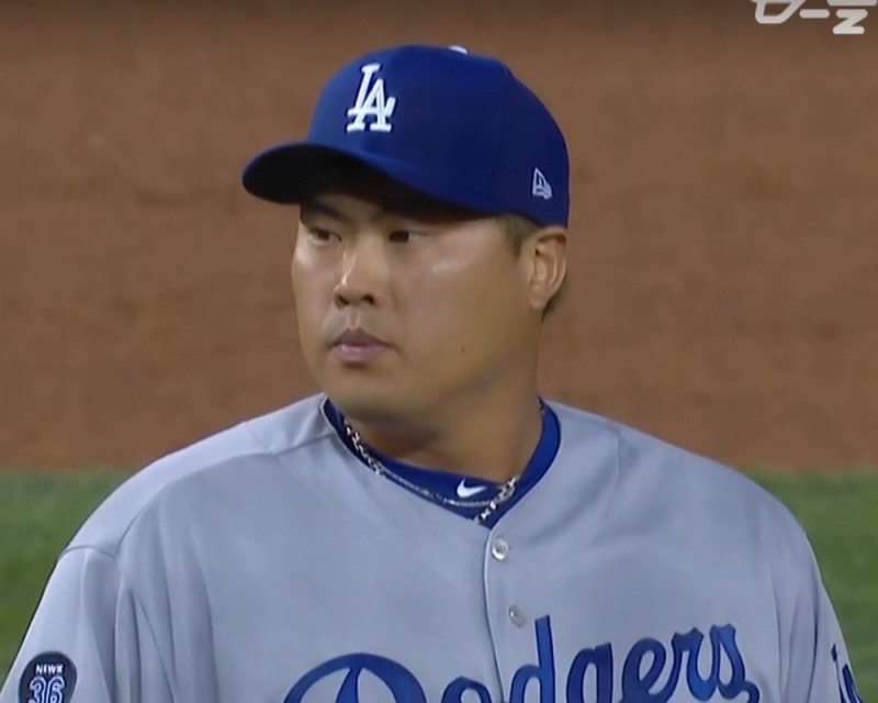 사진=MBC 스포츠플러스, 디비전시리즈 3차전 선발 당시의 류현진