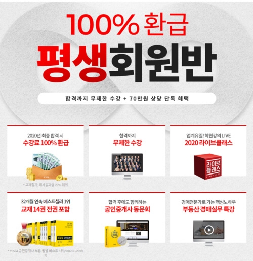 에듀윌, 공인중개사 수험생 대상 ‘100% 환급 평생회원반’ 마련