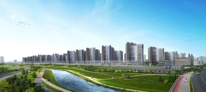 수원 하늘채 더퍼스트 투시도. /사진=코오롱글로벌.