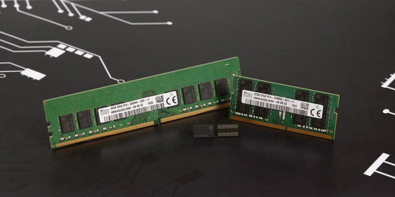 △SK하이닉스가 개발한 3세대 10나노급(1z) DDR4 D램/사진=오승혁 기자(자료 편집)