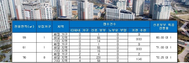 힐데스하임 올림픽파크 특별공급 결과. /자료=금융결제원 아파트투유.