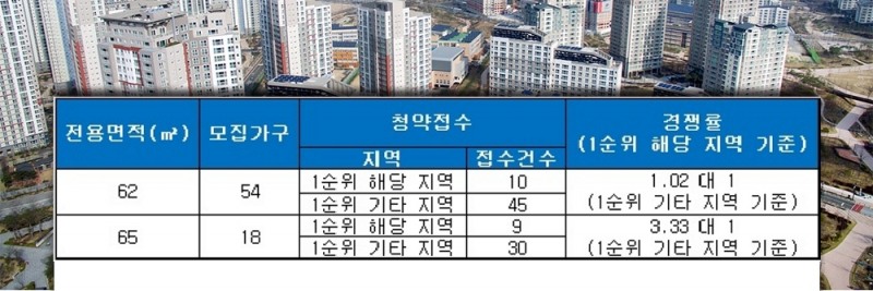수원 정자동 비바체하임 30일 청약 결과. /자료=금융결제원 아파트투유.