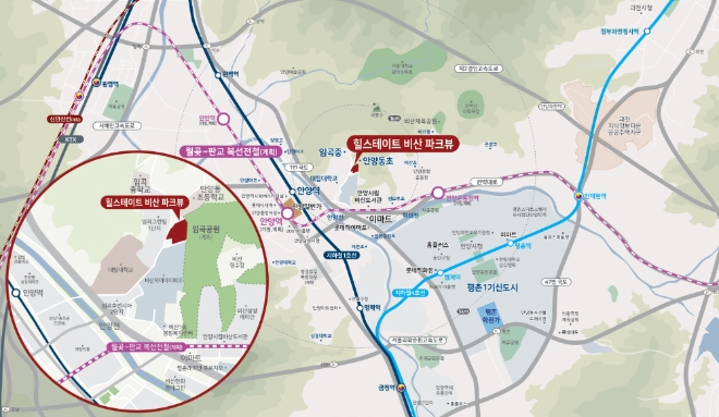 현대건설 힐스테이트 비산 파크뷰 광역 위치도. 제공=현대건설