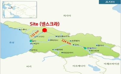 조지아 수력 발전소 위치도. 제공=현대건설