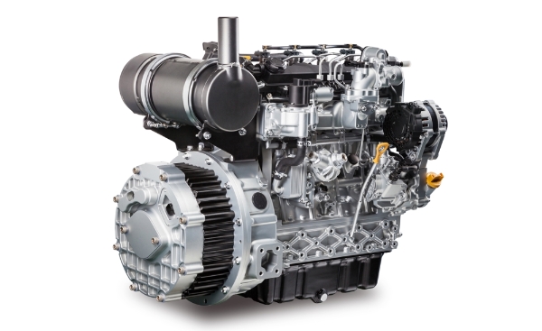 △ 두산인프라코어의 하이브리드 파워트레인에 사용되는 엔진 제품. /사진=두산그룹