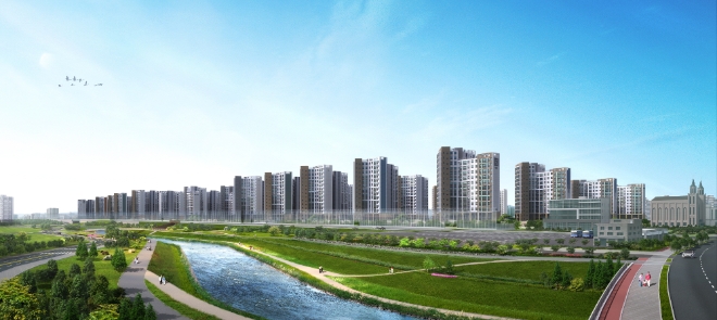 수원 하늘채 더퍼스트 투시도. /사진=코오롱글로벌.