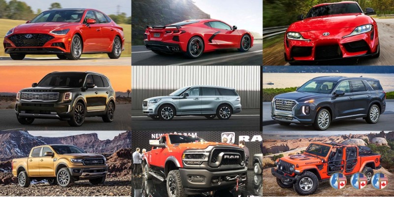 (승용부문)쏘나타, 콜벳 스팅레이, 수프라.(유틸부문)텔루라이드, 에비에이터, 팰리세이드.(트럭부문)레인저, 헤비듀티, 글래디에이터.