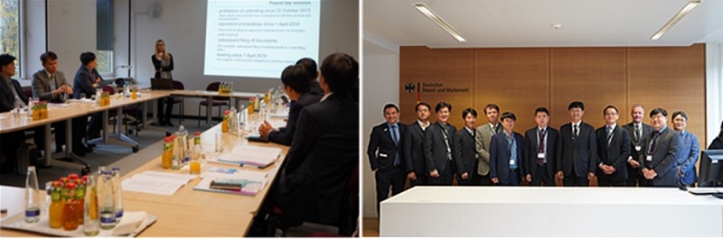 ▲'대전-뮌헨 IP Network Forum 2019' 참가단은 독일특허청 구술심리장을 방문했다. (사진=이근영 기자)