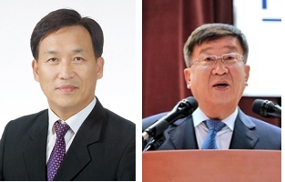 현대차 하언태 사장(왼쪽)과 윤여철 부회장.