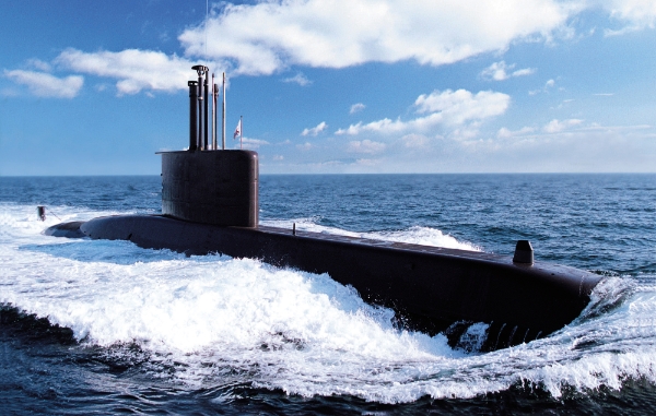 △ 대우조선해양이 건조한 대한민국 해군의 장보고-I급 잠수함. /사진=대우조선해양