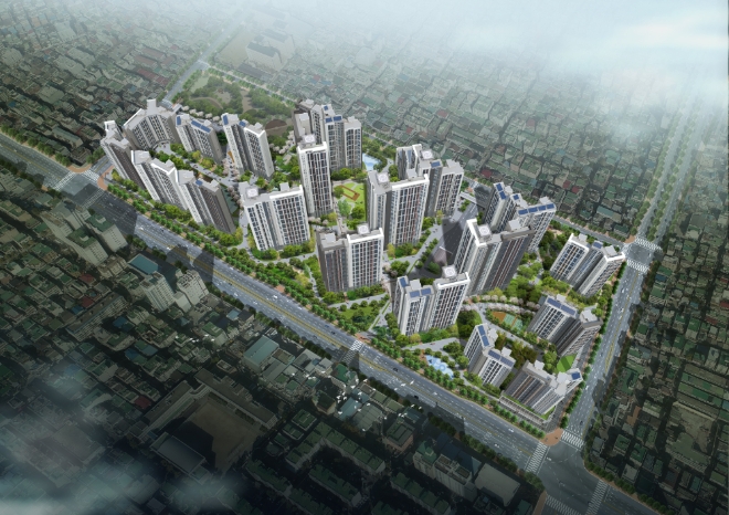 현대건설-대우건설이 공동으로 시공하는 힐스테이트 푸르지오 주안 조감도. 제공=현대건설