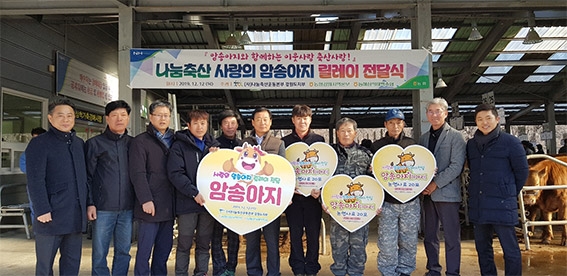 농협강원지역본부 나눔축산 '사랑의 암송아지 릴레이 전달식'