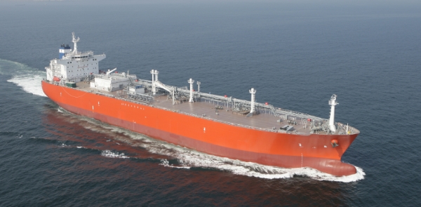 △ 대우조선해양이 건조한 초대형 LPG운반선. /사진=대우조선해양
