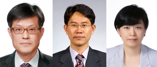 ▲(왼쪽부터)김기경 한국거래소 경영지원본부장보, 송영훈 한국거래소 코스닥시장본부장보, 채현주 한국거래소 코스닥시장본부장보./ 사진=한국거래소