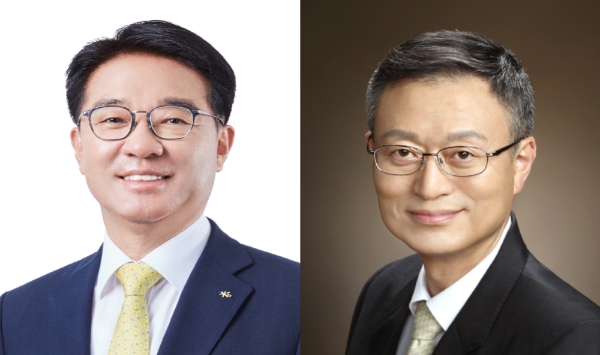 이동철 KB국민카드 사장(왼쪽), 신홍섭 KB저축은행 사장. / 사진 = KB금융지주