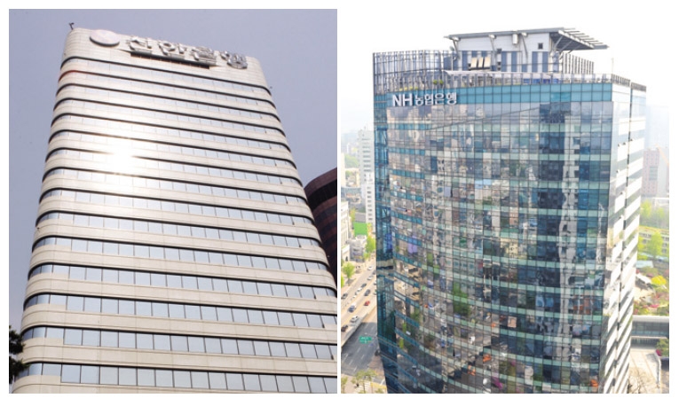(왼쪽부터) 신한은행 본점, NH농협은행 본점. / 사진 = 신한은행, NH농협은행