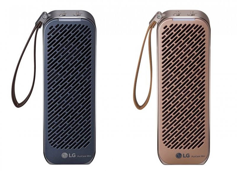 LG전자가 새로이 출시한 퓨리케어 미니 공기청정기 다크블루, 로즈골드 색상 모습/사진=LG전자