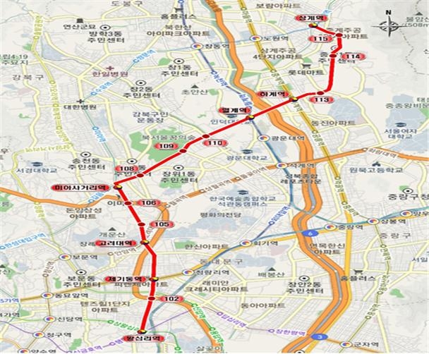 동북선 도시철도 사업노선도 / 자료= 산업은행