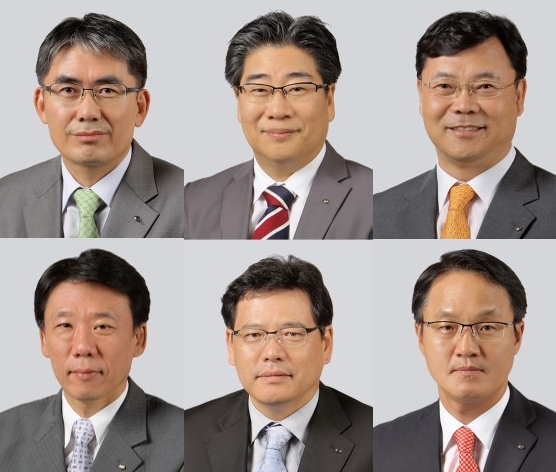 (왼쪽부터 시계방향으로) 도만섭 대구은행/DGB금융지주 리스크관리본부장, 이용한 DGB금융지주 시너지추진본부장/지속가능경영본부장, 송재규 대구은행 영업지원본부장, 김영운 대구1본부장 겸 대구2본부장, 황정호 대구은행 경북서부본부장, 김현동 대구은행 동부본부장./사진=DGB금융지주