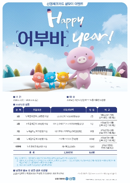 신협, 새해 맞이 체크카드 이벤트