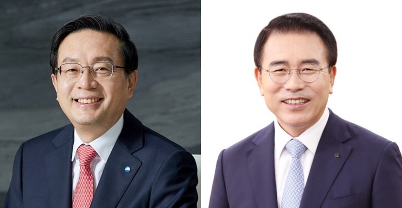 손태승 우리금융지주 회장(왼쪽), 조용병 신한금융지주 회장./사진=우리금융지주, 신한금융지주