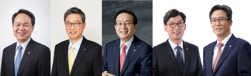 (왼쪽부터) 진옥동 신한은행장, 허인 국민은행장, 손태승 우리은행장, 이대훈 농협은행장, 이동빈 수협은행장./사진=각 사
