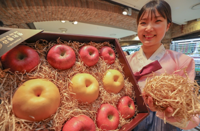 현대백화점은 올해 설부터 과일 선물세트에 ‘올 페이퍼(All Paper) 패키지’를 도입한다. /사진=현대백화점그룹.