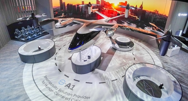 가로 15m 실물크기로 제작된 UAM 콘셉트 'S-A1'. (사진=현대차)