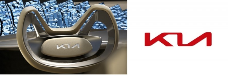 이매진 바이 기아 내부와 기아차가 특허청에 출원한 새 앰블럼.