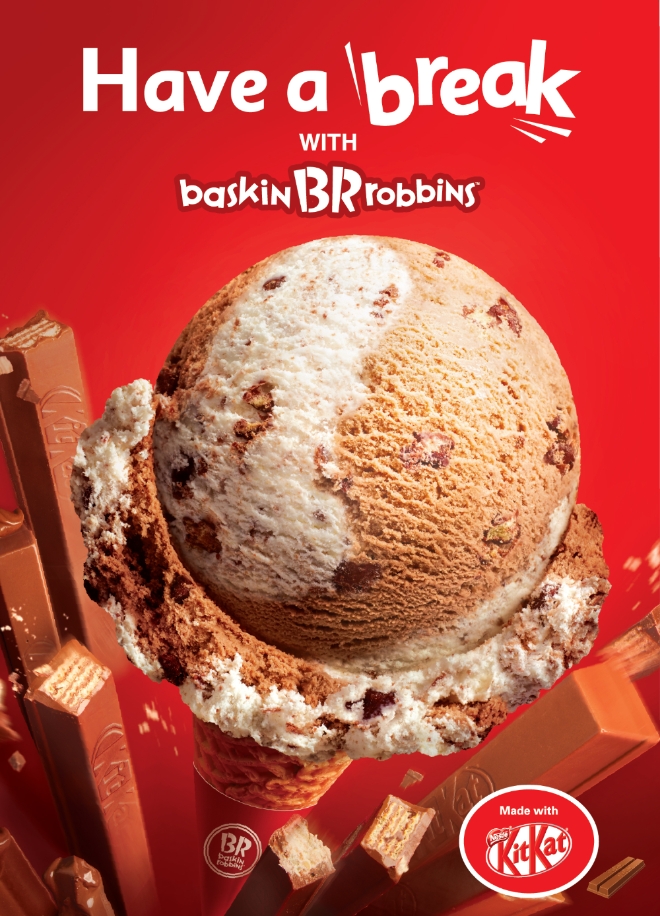 배스킨라빈스는 글로벌 초콜릿 브랜드 ‘킷캣(KITKAT)’과 협업한 이달의 맛 ‘아이스 킷캣’을 출시했다. /사진=SPC그룹.