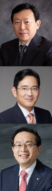 (상단부터) 신동빈 롯데그룹 회장, 이재용 삼성전자 부회장, 손태승 우리금융 회장/사진=한국금융신문