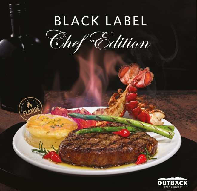 아웃백 스테이크하우스의 대표 프리미엄 스테이크 라인인 ‘블랙 라벨 치즈 플람베 셰프 에디션’의 판매량이 지난 에디션 대비 2배 이상 증가했다. /사진=아웃백 스테이크하우스.