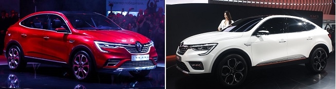 르노 아르카나(왼쪽)과 르노삼성 XM3. 사진=Getty, 서울모터쇼.