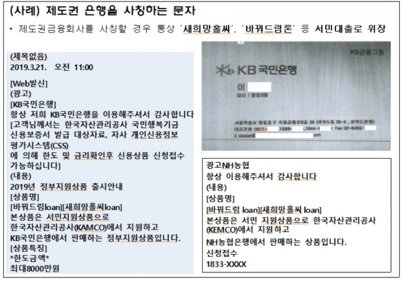금감원, 작년 은행사칭 등 불법대부광고 전화 1만3244건 중지