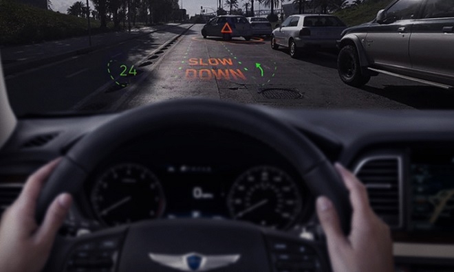 CES2019에서 공개된 홀로그램 내비게이션. 사진=현대차.