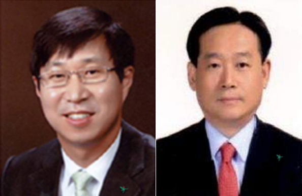 왼쪽부터 김인석 하나생명 사장 후보, 오태균 하나펀드서비스 사장 후보 / 사진= 하나금융지주