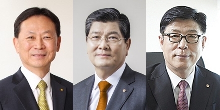 (왼쪽부터)현대해상 이철영 부회장과 한화생명 차남규 부회장, 한화손보 박윤식 사장. / 사진 = 한금DB
